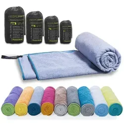 LightDry Reisehandtuch LightDry Reisehandtuch – Leichtes Mikrofaser-Sport und Strandhandtuch, Sport, Strand & Badehandtuch grau 60 cm x 120 cm