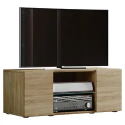 Mid.you TV-Element in Sonoma Eiche - Stylisches TV-Element aus Kunststoff mit 1 Fach und 2 Drehtüren, bietet optimalen Stauraum und ist dank Melaminharzbeschichtung besonders unempfindlich.