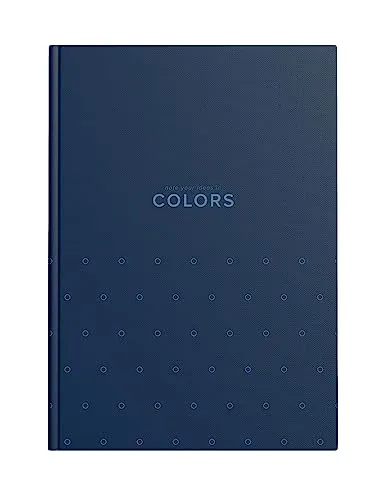 TOP 2000 Colors Notizbuch, Kladde A4 Kariert, 96 Blätter, Hardcover Notebook, Für Schule, Tagebuch, Schreibheft, Kariertes Heft, Robuster Buchrücken, Modernes Design, ein Stück, Blau, 400169205