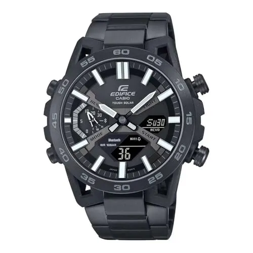Casio Edifice ECB-2000DC-1BEF Herrenuhr - Bluetooth Solar Chronograph 48mm - Chronograph mit innovativer Bluetooth-Technologie und Solarbetrieb, wasserdicht bis 10 ATM – ideal für aktive Männer, die Stil und Funktionalität schätzen.