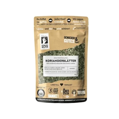 Bremer Gewürzhandel Korianderblätter, gerebelt, 10 x 40g - Exotische Würze für Ihre Küche: Die getrockneten Korianderblätter verleihen asiatischen und orientalischen Gerichten eine pfeffrig-aromatische Note. Ideal für den letzten Feinschliff Ihrer Speisen!