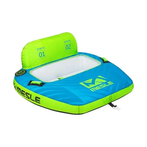 Mesle Tube Boot Bumper, 2 Personen Funtube Wassersport, Wasserreifen aufblasbar, Towable Tube für Kinder & Erwachsene, Schleppring für Motorboot & Jetski, Wasserring zum Ziehen