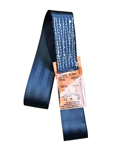 Einweg Endlosschlinge 0.75 Tonnen Tragfähigkeit 1,5 Meter Länge Hebebänder Bandschlinge Rundschlinge Hebeband Hebegurt aus Polyster mit Endschlaufen für Kran, Abschleppen Schwarz