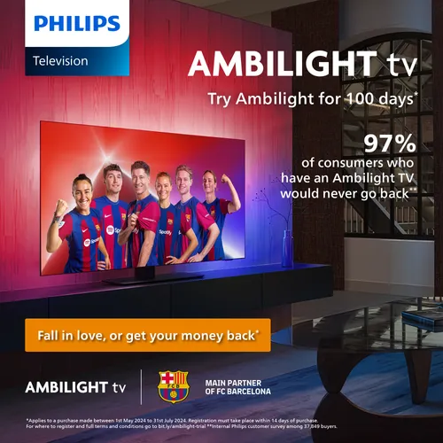PHILIPS 43PUS8309 - 43 Zoll 4K LED Ambilight Smart TV, beeindruckendes Seherlebnis mit Ambilight-Technologie und Zugang zu zahlreichen Apps