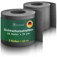 Novatool PP 78m Zaunsichtschutzrollen Anthrazit für Doppelstabmattenzaun - Robuster Sichtschutz aus hochwertigem Polypropylen für maximale Privatsphäre. Ideal für Doppelstabmattenzäune, UV-beständig und 100% recyclingfähig. Inklusive 78m Länge, einfach zuzuschneiden und ohne Clips einzufädeln.