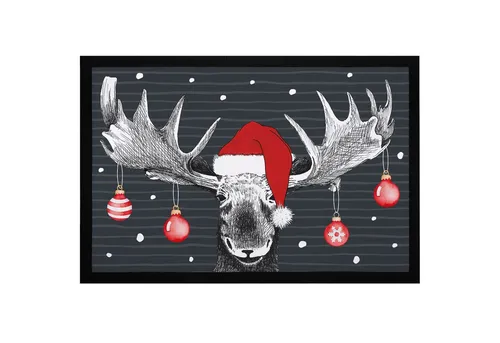 MoonWorks Fußmatte Fußmatte Elch Weihnachten Christmas Wintermotive Weihnachtsdeko, rechteckig