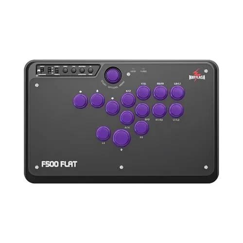 MAYFLASH F500 FLAT Fight Stick All Button Arcade Controller für PS4, PC, Xbox Series S/X, Xbox One, Switch/Switch 2, Steam Deck, macOS, Android, Raspberry Pi, NEOGEO mini und mehr