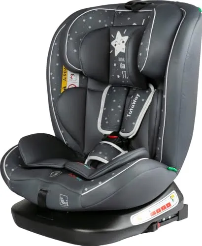 Tataway I-Size Autositz 40-150 cm, um 360 Grad drehbarer Kindersitz, mit Isofix-Haken, Gruppe 0-1-2-3, ca. 0-12 Jahre (0-36 kg), höhenverstellbar, neigbar
