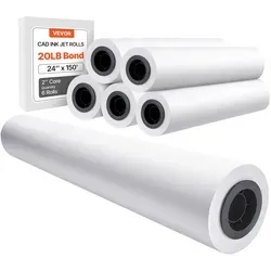 VEVOR Großformatpapier Plotterpapier 6 Rollen 45,7m von Vevor