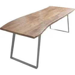 Produktbild Esstisch Baumkante Akazie HOBART 240 x 100 mit silbernem U-Gestell