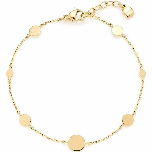 JEWELS BY LEONARDO Armband Ciao Milla - Elegantes Damenarmband aus goldfarbenem Edelstahl mit 7 unterschiedlich großen Plättchen, ideal für jedes Outfit. Allergikerfreundlich und robust, perfekt als Geschenk für besondere Anlässe.