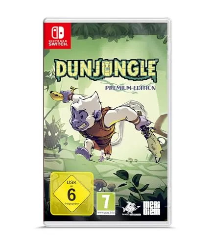 Dunjungle - Premium Edition für Nintendo Switch - Erlebe actiongeladenes Roguelite-Abenteuer im Dschungel! Erkunde prozedural generierte Verliese, kämpfe gegen ungewöhnliche Gegner und entdecke einzigartige Fähigkeiten. Solo oder im Koop – jeder Durchlauf ist anders!