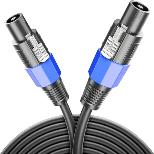 deleyCON 10m PA Lautsprecherkabel - Studio Qualität - aus reinem OFC Kupfer - Kabel für PA Lautsprecher 2-Polig 2x 2,5mm² (AWG13) 8,3mm - Metallverriegelung