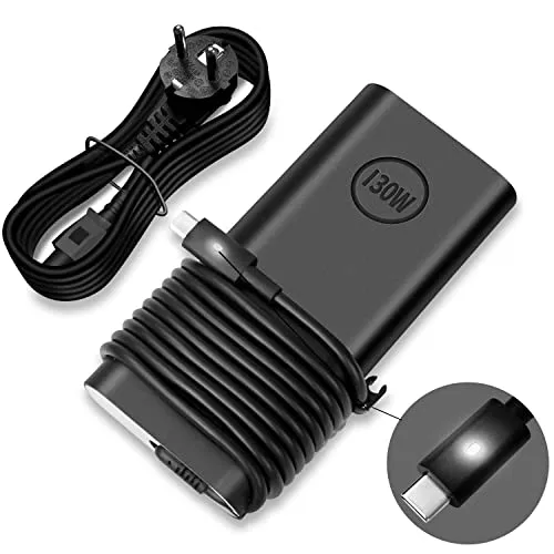 ANTWELON 130W USB C Laptop Netzteil Ladegerät Ladekabel 20V 6,5A für Dell XPS 15 17 2-in-1 9575 9500 9700 Precision 3550 3551 5530 2-in-1 5550 5750 Latitude 5420 5510 5520 7210 7310TYPE C AC Adapter