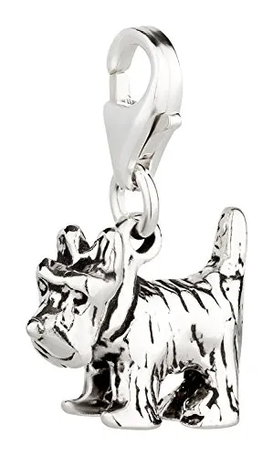 Charm Anhänger Hund Scottish Terrier aus 925 Sterling Silber (14x12mm)