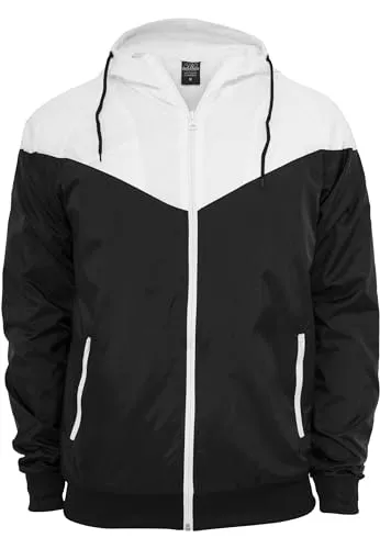 Urban Classics Herren Arrow Windrunner Jacke, Blk/Wht, 2XL - Funktionsjacken und praktische Übergangsjacke, bietet Komfort und schützt an windigen Tagen optimal.