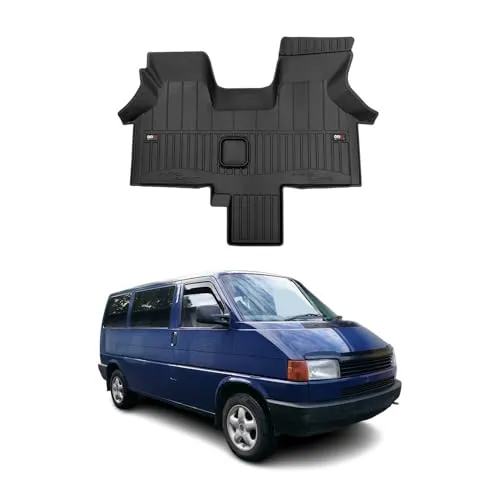 OMAC Gummi Fußmatten für VW Transporter T4 1990-2003 - Premium Gummi Fußmatten, wasserfest und mit 3D-Anti-Rutsch-Technologie für optimalen Fahrzeugschutz und einfache Reinigung.