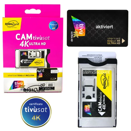Tivusat 4K UltraHD CAM mit aktivierter Smartcard – RAI Mediaset für Hotbird 13°E