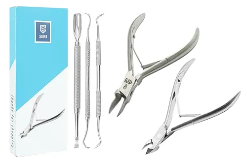 SMI Nagelhautzange Fußpflegeset 5-tlg. - Professionelles Nagelhautzangen-Set mit Nagelheber und Edelstahlwerkzeugen für perfekte Hand- und Fußpflege.