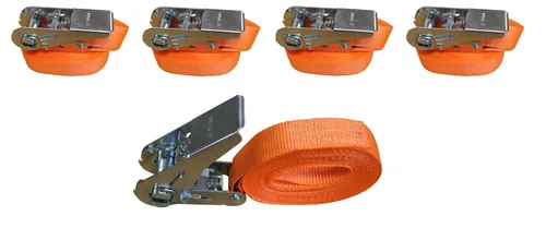 Spanngurte mit Ratsche 4 Stück 800kg 4m einteilig Zurrgurte 25mm 1-teilig