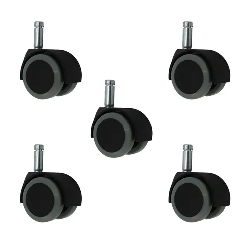Stück 50 mm Stuhlrollen Stift 11x30 mm Hartbodenrollen Rollen für Bürostuhl 5