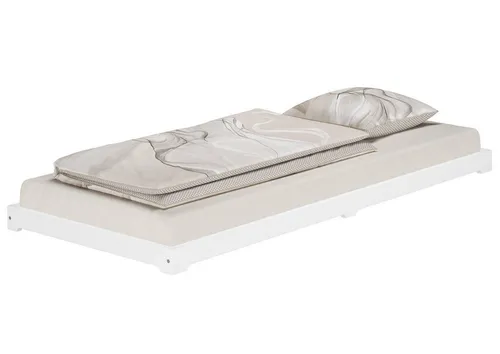 ERST-HOLZ Massivholzbett Flachbett Weiß Massivholzbett Kiefer 90 x 200 cm Futon, Kiefer waschweiß