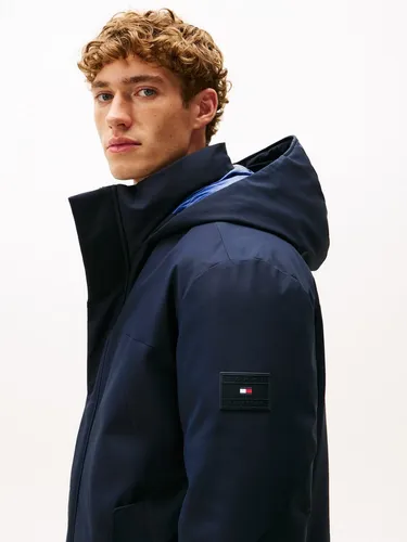 Tommy Hilfiger Herren Mantel Tech Padded Parka - Blau (Desert Sky) - Funktionsjacke mit Kapuze, wasserabweisend und ideal für kalte Wintertage. Der Regular Fit sorgt für hohen Tragekomfort und Bewegungsfreiheit.