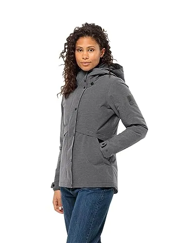 Jack Wolfskin Damen Snowy Park JKT W Jacket, Black, XS - Funktionsjacke mit 120g Kunstfaserfüllung, wasser- und winddicht sowie atmungsaktiv – ideal für Outdoor-Aktivitäten bei schlechtem Wetter.