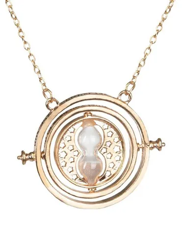 Metamorph Zauberer-Kostüm Harry Potter – Zeitumkehrer Kette - Zauberer-Kostüme mit schöner Replik von Hermines magischem Amulett, inklusive beweglicher Sanduhr und goldener Kette, ideal für Fans und Kostümpartys.