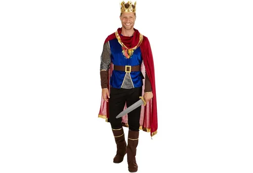 dressforfun® Herrenkostüm König - Majestätisch und Bunt - M - Verwandle jede Feier in ein königliches Spektakel mit dem Herrenkostüm 'König'. Edles Design, bequeme Passform und prachtvoller Umhang sorgen für einen beeindruckenden Auftritt bei Karneval, Fasching oder Mottopartys.