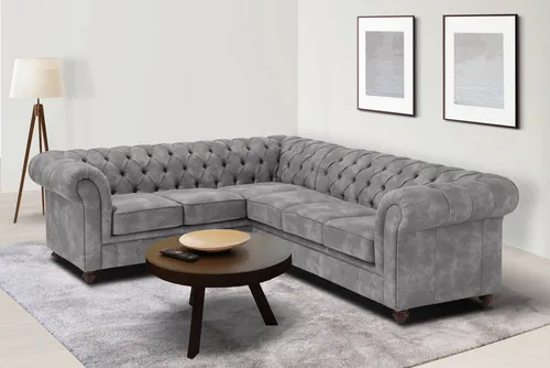 Home affaire Chesterfield-Sofa Chesterfield Ecksofa, auch in Leder L-Form, hochwertige Knopfheftung, langer Schenkel links oder rechts wählbar