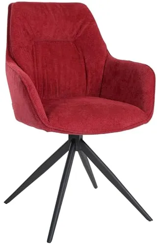 CLP Esszimmerstuhl Jules I Schwenkbarer Polster-Stuhl Mit Stoff-Bezug, Farbe:rot