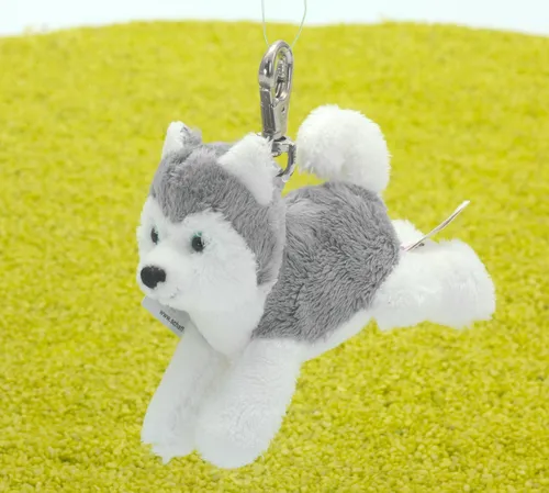 Schaffer Schlüsselanhänger Karabinerhaken Hund Husky 11 cm in grau von Schaffer