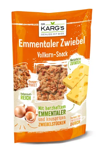 Emmentaler Zwiebel Käse Snack 10 x 110 g Beutel Dr. Karg 1 kg/22,63 € g1