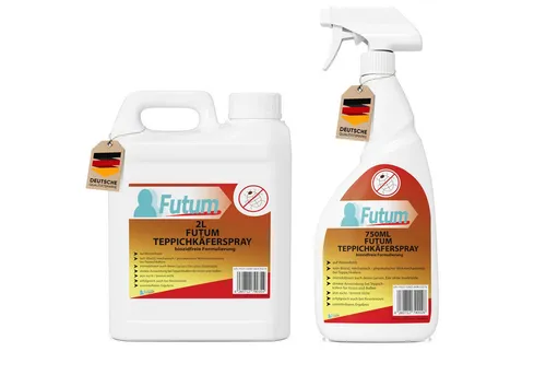 FUTUM Insektenspray Teppichkäferspray, Käfer Abwehr, 2.75 l, biozidfreie Formel, auf Wasserbasis, geruchsarm, brennt / ätzt nicht