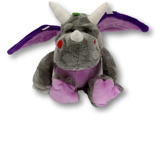 Plüschtier Drache Edda grau-pink Schmusetier Stofftier Teddybär
