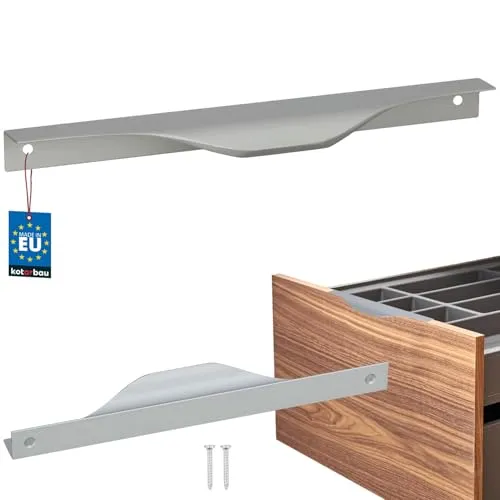 KOTARBAU® Möbelgriff Möbelgriffe Schrankgriffe 192/212 mm ZnAl Küchengriffe Silber Griffe Möbel Türgriff Profilgriff Türgriffe Küche Schubladengriffe Griffe für Küchenschränke Modern