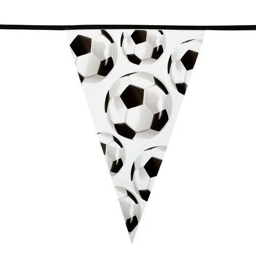 Boland 62500 - Wimpelkette mit Fußball Motiv, 6 Meter lange Girlande für Geburtstagsfeiern oder Fußball WM, ideal für Sportfans und Partys