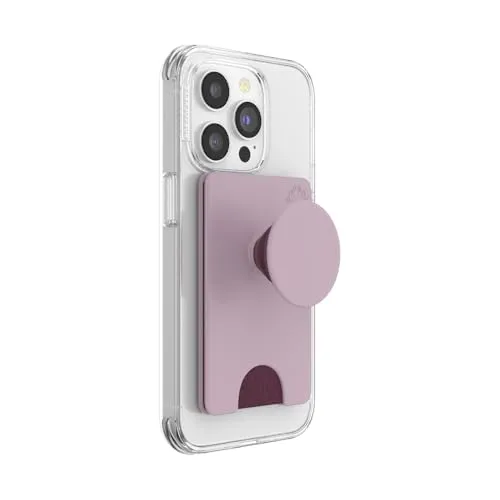 PopSockets Telefon-Geldbörse - Blush Pink, elegante Kartenaufbewahrung mit sicherem Telefongriff und kabelloser Ladefunktion