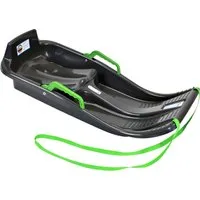 KHW Rodel Minibob anthrazit - Rodel für Einsteiger: Ergonomische Sitzfläche, unabhängige Bremsen für besseres Lenken und strapazierfähiger Gurt. Ideal für alle Schneearten – Spaß garantiert!