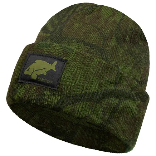 Delphin Beanie Strickmütze Outline Grün Camo Herren Wintermütze Angeln Outdoor