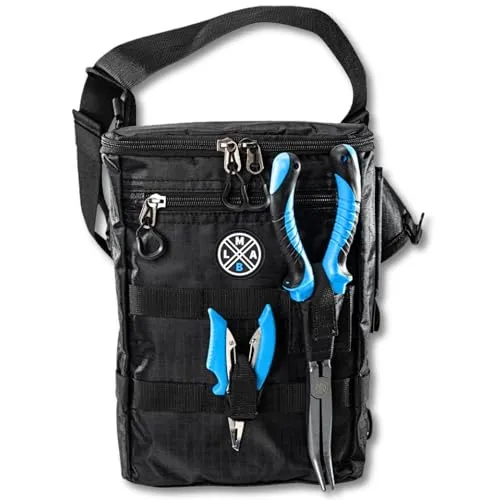 LMAB Angeltasche Move Holster Bag, Anglertasche, Angelkoffer, Angelrucksack, Angeltasche für Zubehör, Ködertasche Spinnfischen, Angelköder Tasche, Bauchtasche Angeln, Hüfttasche Angeln