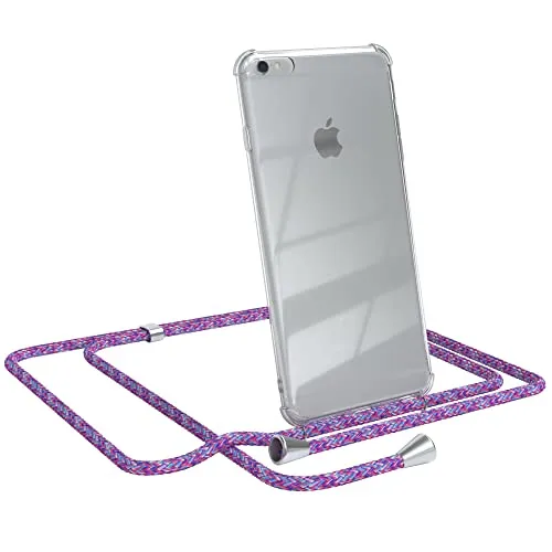 EAZY CASE Handykette kompatibel mit iPhone 6 / 6s Plus Handyhülle mit Umhängeband, Handykordel mit Schutzhülle, Silikonhülle, Hülle mit Band, Stylische Kette für Smartphones, Unicorn