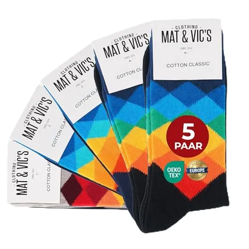 Mat & Vic's Socken – Made in Europe, Diamond Jeans, 47-50, 5 Paar