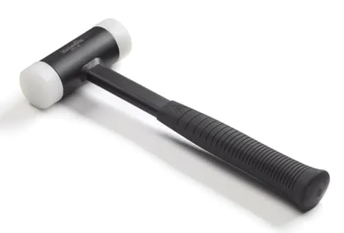 Hultafors Rückschlagfreier Schonhammer STFS 40 - 823314, Stahlstiel mit Gummigriff - Hämmer mit auswechselbaren Nylonschlagflächen (70 Shore) zum schonenden Arbeiten an Werkstücken, Rückprallreduzierung durch Stahlkugeln im Kopf, schwedische Qualitätsarbeit von Hultafors.