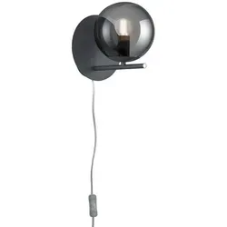 Trio Leuchten Wandleuchte Pure 202000142, Metall Anthrazit und Glas rauchfarbig - Moderne Wandleuchte aus Metall und Glas, ideal für stilvolle Akzente in Wohnräumen, exklusive E14 Leuchtmittel für individuelle Lichtgestaltung.