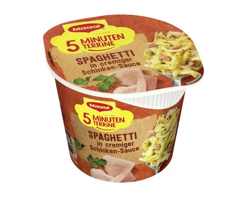 Produktbild Maggi 5 Minuten Terrine Spaghetti in Schinkensauce