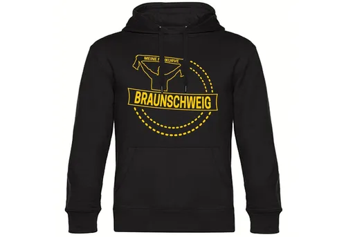 multifanshop Kapuzensweatshirt Braunschweig - Hoodie für echte Fans - Hoodie mit kuscheliger Oberfläche, ideal als Geschenk für Braunschweig-Fans. Hochwertige Verarbeitung und langlebiger Druck in brillanten Farben.