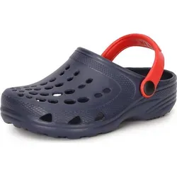 Ladeheid Kinder Mädchen Jungen Eva Clogs Gartenclogs Gartenschuhe LA-CA-06 (Marineblau/Rot, 26/27 EU). - Blau - 26-27