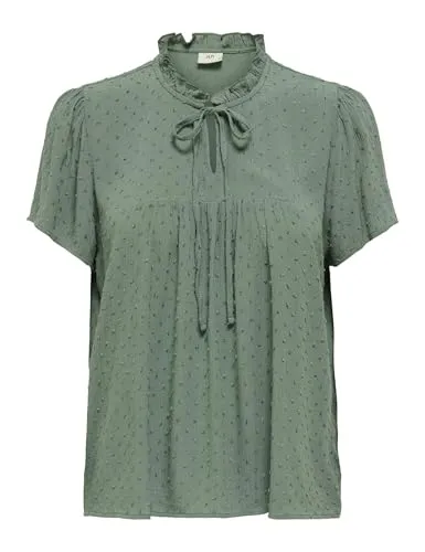 JdY Damen Jdylima Life S/S Top WVN Noos, Laurel Wreath, 36 EU - Stylisches, lockeres Damen-Top mit V-Ausschnitt und Schleifendetails. Ideal für vielseitige Looks und angenehmen Tragekomfort im Alltag.